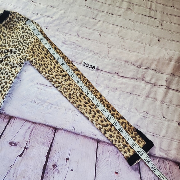 Charlotte Tarantola Leopard Print Embellished Cardigan Sweater Silk Angora Small - Picture 11 of 11